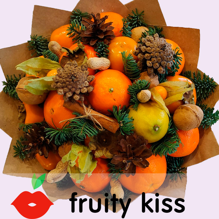 Букет из фруктов "Новогодний №1" - купить в Москве